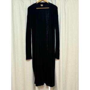 True Craft Long Black Cardigan with Pockets